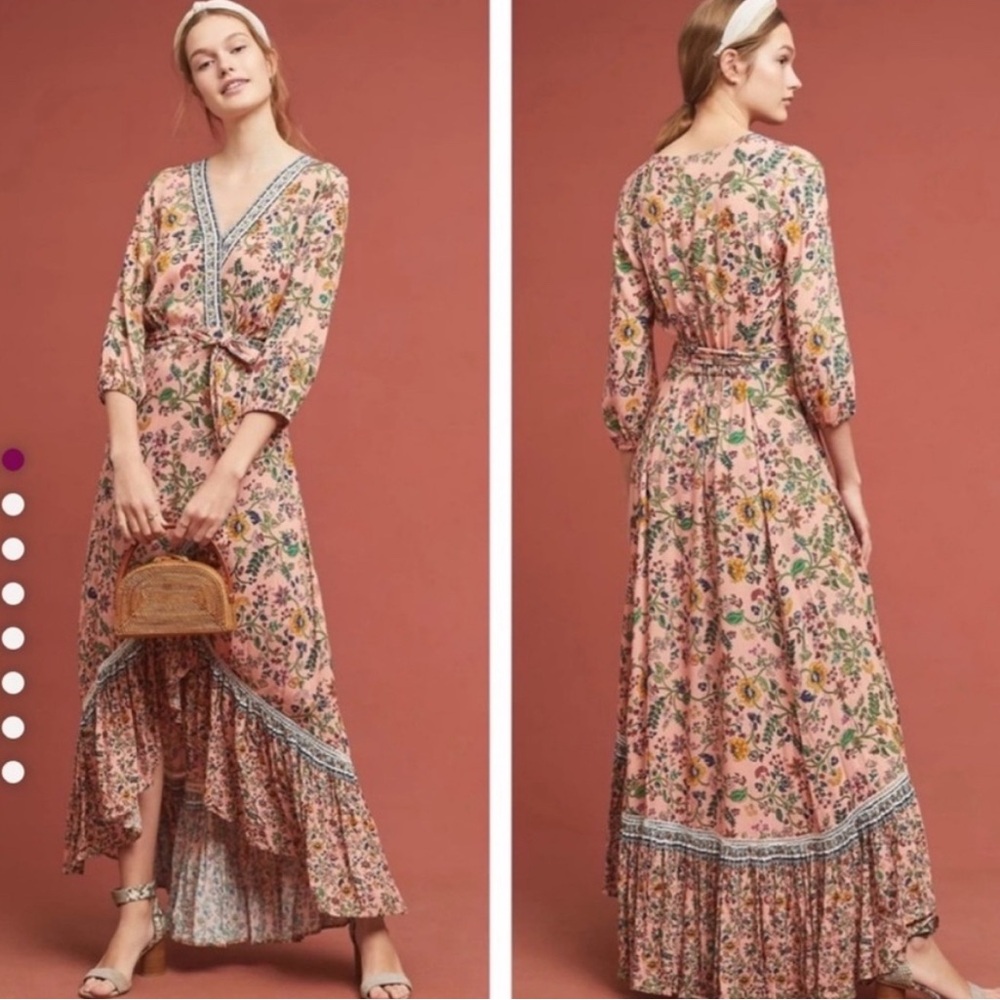 Farm Rio Anthropologie Clara Floral Maxi Dress. Small